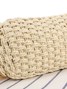 Bohemian handmade woven beach bag with natural texture and high capacity for women