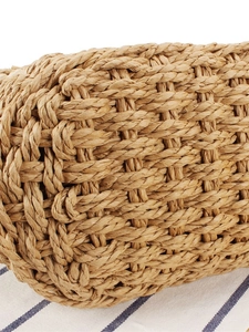 Handmade woven tote bag for summer with natural straw texture and large capacity design