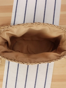 Sac fourre-tout en paille tissée à la main avec doublure pour les vacances à la plage