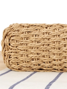 Sac tressé à la main en corde de papier avec perles pour vacances à la mer et quotidien