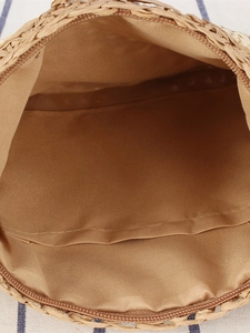 Sac bandoulière tissé main avec fermeture éclair et doublure pour les vacances à la plage