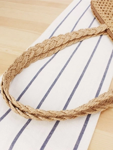 Sac fourre-tout tissé en corde de papier avec anses tressées et fermeture à glissière