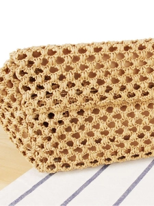 Sac fourre-tout en paille avec texture nid d'abeille et doublure en tissu