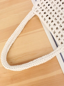 Chic hollow out crochet cotton tote bag for beach and casual summer vacations