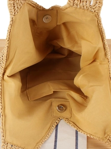 Grand sac cabas tressé avec fermeture magnétique et doublure intérieure pour voyage