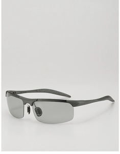 Detail showing the inner temple texture and anti-slip design of semi-rimless sunglasses