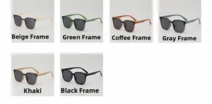 Detailed color options for children's square oversized sunglasses in six trendy shades