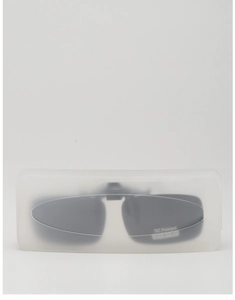 Polarized sunglasses clip-on with a translucent protective case for driving eyewear