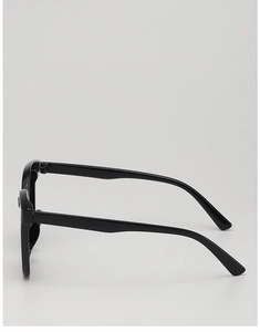 Side view of sleek black kids sunglasses frame with smooth temples for UV protection