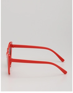 Vue latérale des lunettes de soleil coeur rouge pour enfant avec monture légère