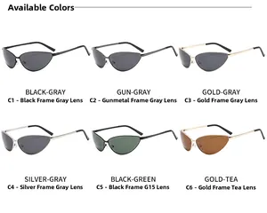 Detailed collection of 2024 trendy metal cat eye sunglasses in six stylish frame colors