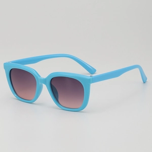 Kids square light blue gradient sunglasses with stylish UV protection for outdoor use