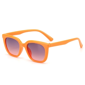 Kids orange square sunglasses with gradient lenses and UV protection for summer fashion