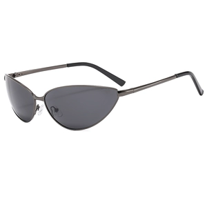 Chic cat eye sunglasses with gunmetal grey frame and dark grey lenses for women