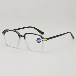 Fashion Square Reading Glasses Blue Light Blocking PC Frame High Definition Lightweight Eyewear For Men Women Elderly
