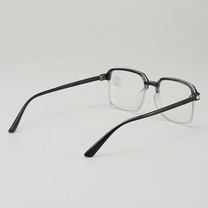 Stylish oversized anti-blue light reading glasses with black and transparent frame