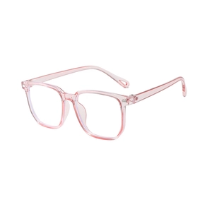 Rosafarbene transparente quadratische Kinder-Sonnenbrille für 3-12 Jahre mit UV-Schutz
