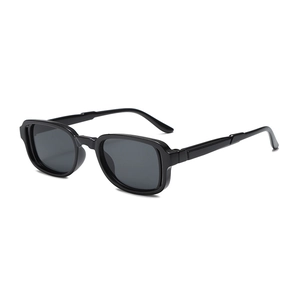 Classic black rectangular sunglasses for kids aged 5-12 with UV protection lens
