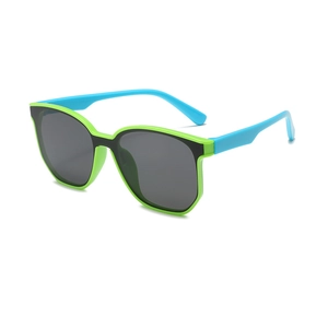 Kids Square Color Block Sunglasses UV400 Protection PC Frame Hip Hop Sunshade Eyewear For Boys Girls Street Style