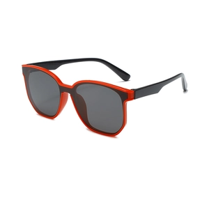 Kids hip hop sunglasses with red and black frame for children aged 5 to 12