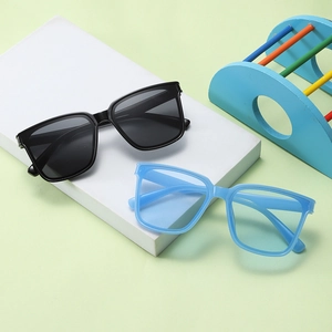 Kids Sunglasses Square Large Frame PC Frame AC Lens UV400 Protection Retro Fashion Outdoor Street Style Boys Girls