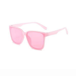 Stylish oversized pink square frame children sunglasses for girls with UV protection
