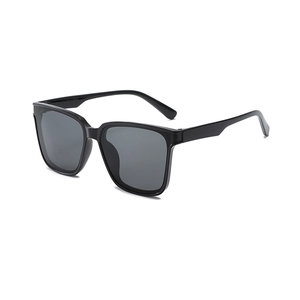 Classic black square children's sunglasses with dark gray lenses for UV protection