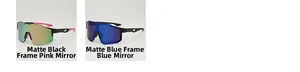 Comparison of matte cycling sunglasses with pink and blue mercury polarized lenses