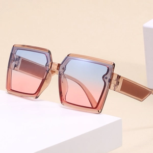 Fashion Oversized Square Sunglasses For Women Men Retro Hip Hop Gradient Lenses PC Frame UV400 Protective Eyewear Glasses