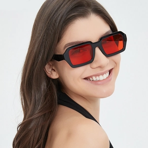 Lunettes De Soleil Rectangulaires Rétro Pour Femmes Hommes Monture PC Protection UV400 Couleurs Bonbon Mode