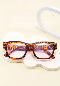 Detail view of tortoiseshell frames with anti-blue light lenses and model WF1225 on stems