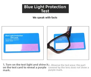 Blue light blocking test demonstrating effective eye protection on brown tortoiseshell frames