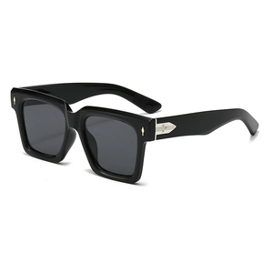 Square Sunglasses Retro Oversized PC Frame AC Lens UV400 Protection Metal Arrow Decor Fashion Eyewear For Men Women