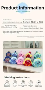 Detailed size parameters for the EVA hard shell cartoon dinosaur kids backpack and chest bag