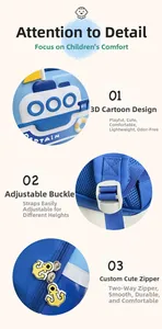 Détails du motif de bateau 3D, boucle réglable et fermeture éclair ancre sur le sac pour enfant