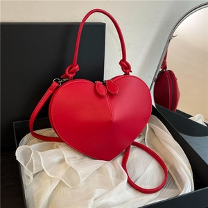 Heart Shaped Crossbody Bag Women Glossy PU Leather Top Handle Handbag Sweet Trendy Chic Shoulder Purse For Daily Party