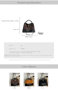 Detailed size specifications for quilted faux suede tote with dimensions and weights
