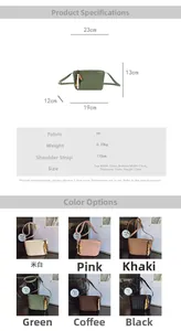 Size chart and color options for women pleated crossbody bag with beaded chain straps