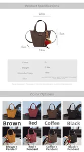 Guida dettagliata alle dimensioni e varianti colore per la borsa a secchiello in PU