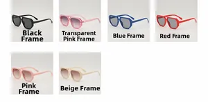 Selection of six colorful kids geometric oversized sunglasses with UV protection frames