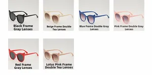 Collection de lunettes de soleil œil-de-chat pour enfants en six coloris variés