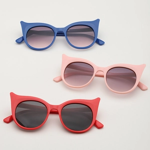 Lunettes De Soleil Oreilles De Chat Enfants Protection UV400 Monture PC Verre AC Mode Rétro Filles Garçons Fête Voyage