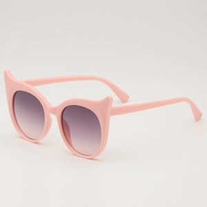 Lunettes de soleil chat rose pour enfants avec verres violets dégradés