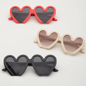 Heart Shaped Sunglasses UV400 Protection PC Frame AC Lens Cute Trendy Eyewear For Toddler Kids Boys Girls