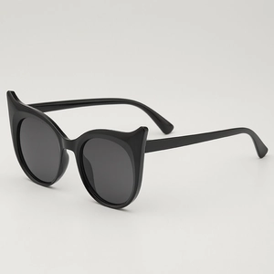 Lunettes de soleil rondes pour enfants avec oreilles de chat et verres noirs anti-UV