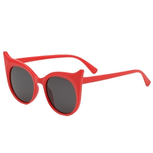 Lunettes de soleil chat pour enfants rouge avec protection UV et monture à pointes