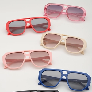 Geometric Polygon Kids Sunglasses PC Frame AC Lens UV400 Pilot Style Fashion Outdoor For Boys Girls