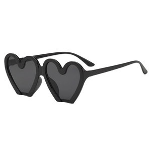 Chic heart-shaped kids sunglasses in sleek black finish for trendy boys and girls