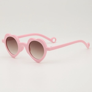 Lunettes de soleil cœur roses pour enfants avec verres dégradés et protection UV
