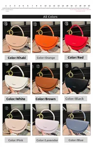 Nine-grid display of candy-colored saddle bags showing various color options and sizes